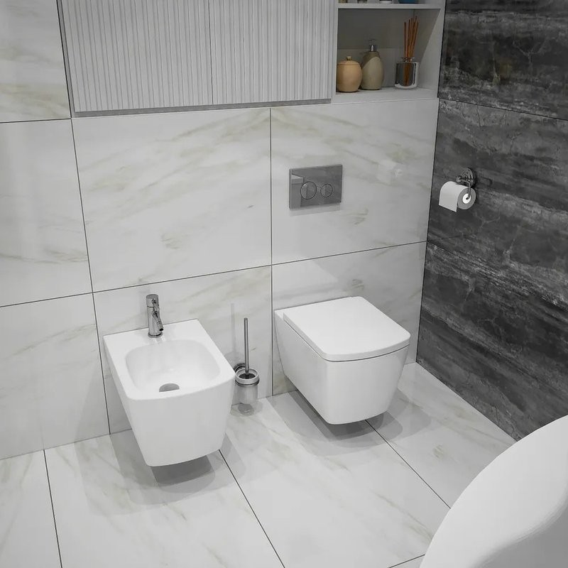 Комплект Унитаз подвесной Lavinia Boho Aveo Rimless 3306101R-33290600 безободковый, с микролифтом + Биде подвесное 33060050