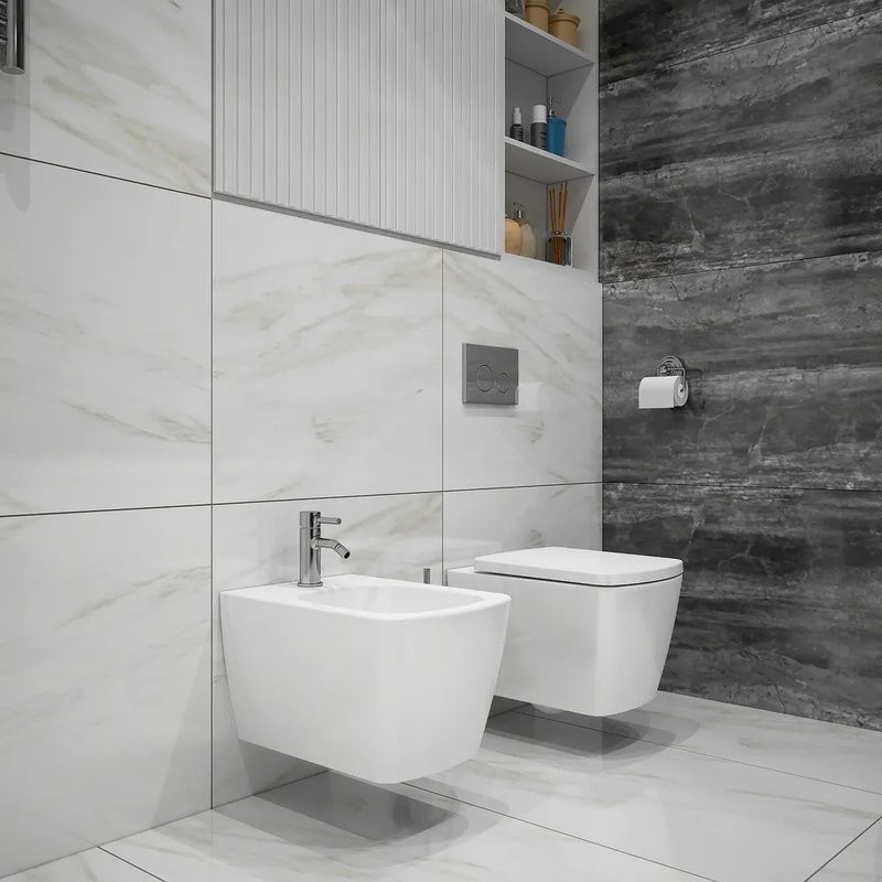 Комплект Унитаз подвесной Lavinia Boho Aveo Rimless 3306101R-33290600 безободковый, с микролифтом + Биде подвесное 33060050