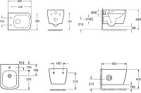Комплект Унитаз подвесной Lavinia Boho Aveo Rimless 3306101R-33290600 безободковый, с микролифтом + Биде подвесное 33060050