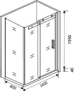 Душевой уголок Good Door Galaxy Galaxy WTW+SP-C-В 160x80, профиль черный
