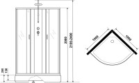 Душевая кабина Niagara Classic NG-6702-14BKT 100x100 см, без крыши, с тропическим душем
