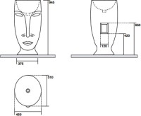 Раковина Kerasan Artwork 474001 белая
