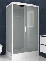 Душевая кабина Parly Bett 120х80 см, профиль матовый белый, стекло матовое