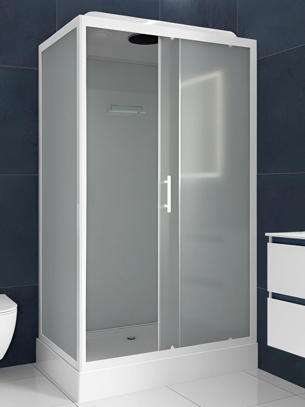 Душевая кабина Parly Bett 120х80 см, профиль матовый белый, стекло матовое