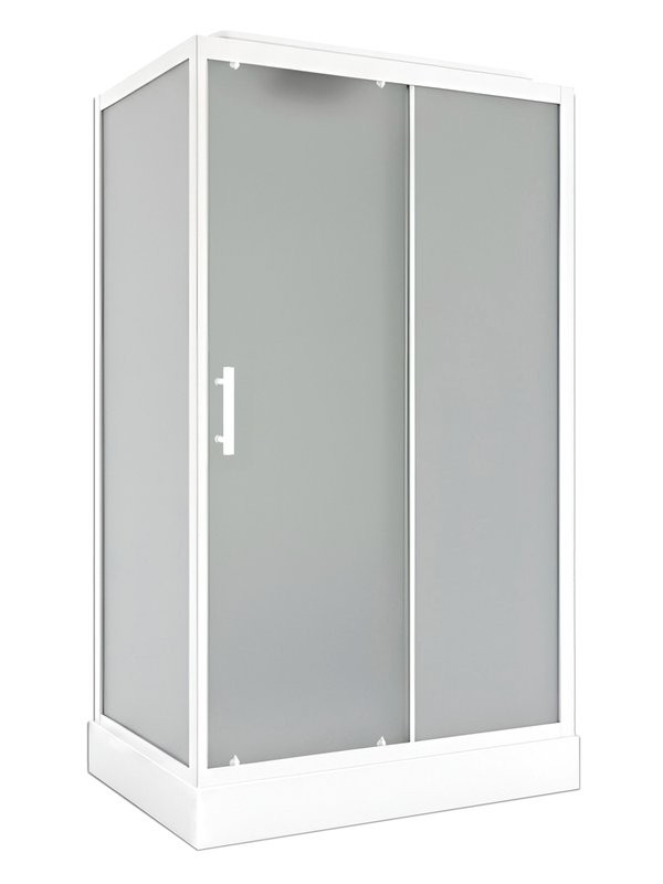 Душевая кабина Parly Bett 120х80 см, профиль матовый белый, стекло матовое
