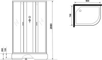 Душевая кабина Niagara Classic NG-33974-14LBKG 90х70 см, без крыши, с гидромассажем
