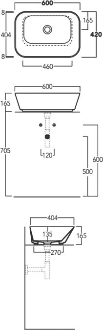 Накладная раковина Simas Wave WA04 bi*0 60x42 см