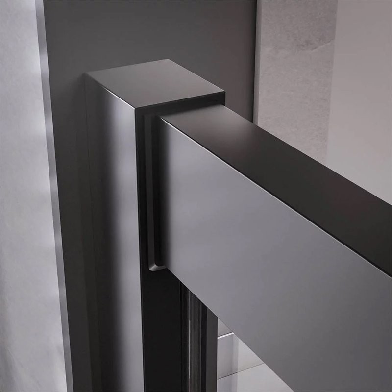 Душевой уголок Veconi Premium Trento PTC-20B 100x80, профиль черный матовый, стекло прозрачное