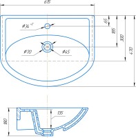 Мебель для ванной комнаты SanStar Аура 60 раковина Уют