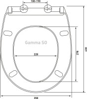 Комплект Унитаз подвесной Gamma SO безободковый, с микролифтом + Инсталляция Atom Line 410, кнопка смыва белая, глянцевый хром