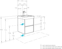 Тумба с раковиной AQUATON Сканди 45 белый глянец, белый матовый