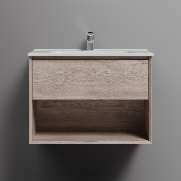 Тумба с раковиной Sancos Marmi 1.0 70 дуб галифакс натуральный, раковина CN7007