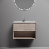 Тумба с раковиной Sancos Marmi 1.0 70 дуб галифакс натуральный, раковина CN7007