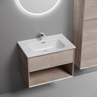 Тумба с раковиной Sancos Marmi 1.0 70 дуб галифакс натуральный, раковина CN7007