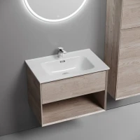 Тумба с раковиной Sancos Marmi 1.0 70 дуб галифакс натуральный, раковина CN7007