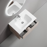 Тумба с раковиной Sancos Marmi 1.0 70 дуб галифакс натуральный, раковина CN7007