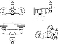 Душевой комплект Смеситель для душа Boheme Vogue 214 + Стойка Imperiale 402
