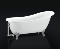 Акриловая ванна BelBagno BB06-1550 155x75 см, правая, отдельностоящая, белая, овальная