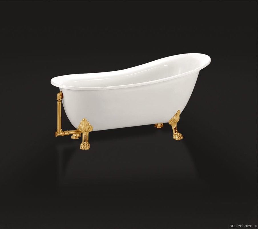 Акриловая ванна BelBagno BB06-1550 155x75 см, правая, отдельностоящая, белая, овальная