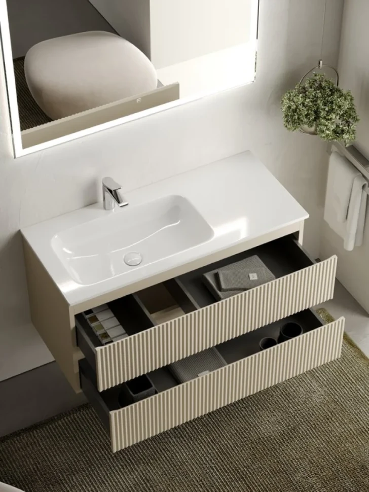 Тумба с раковиной Sancos Snob R 100 см, L, beige soft
