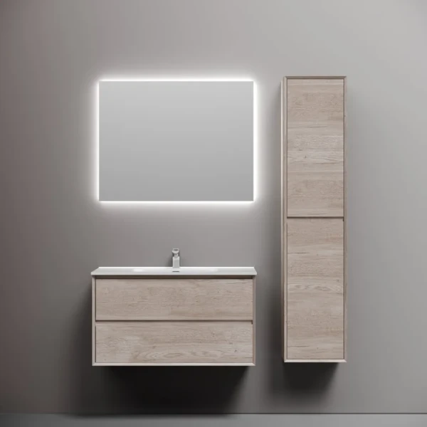 Мебель для ванной комнаты Sancos Marmi 2.0 90 дуб галифакс натуральный, раковина CN7002