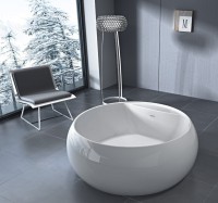 Акриловая ванна BelBagno BB30-1550 без опоры 155x155 см, отдельностоящая, белая, круглая, для двоих
