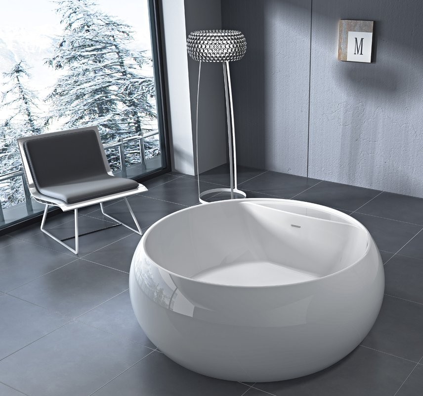 Акриловая ванна BelBagno BB30-1550 без опоры 155x155 см, отдельностоящая, белая, круглая, для двоих