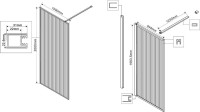 Душевая перегородка Vincea Walk-in HP Art VSW-1HP100FLB 100 см, профиль матовый черный, стекло рифленое