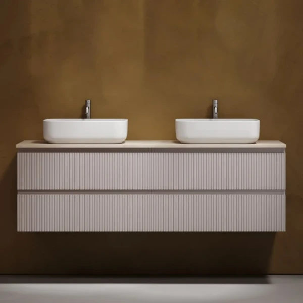 Тумба с раковиной Sancos Snob T 160 doha soft, столешница бежевая TT160A2X, раковина CN5043