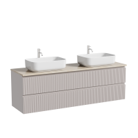 Тумба с раковиной Sancos Snob T 160 doha soft, столешница бежевая TT160A2X, раковина CN5043