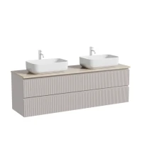 Тумба с раковиной Sancos Snob T 160 doha soft, столешница бежевая TT160A2X, раковина CN5043