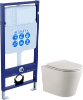 Комплект Унитаз подвесной AQUATEK Вега AQ1905-00 безободковый, с микролифтом + Инсталляция Standard INS-0000012