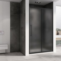 Душевая дверь в нишу Abber Schwarzer Diamant AG30100BMH 100 см, профиль черный, стекло матовое