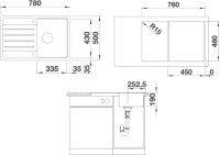 Комплект Мойка Blanco Legra 45 S кофе + Смеситель Grohe Eurosmart