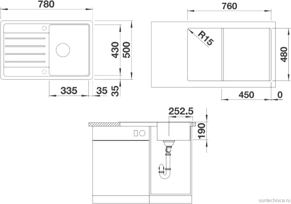 Комплект Мойка Blanco Legra 45 S кофе + Смеситель Grohe Eurosmart