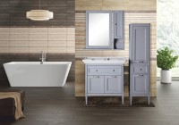 Тумба с раковиной ASB-Woodline Гранда 85 серая Тумба с раковиной ASB-Woodline Гранда 85 серая