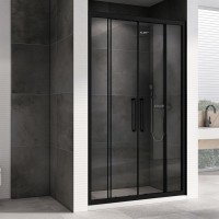 Душевая дверь в нишу Abber Schwarzer Diamant AG33140BH 140 см, профиль черный, стекло прозрачное