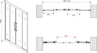 Душевая дверь в нишу Abber Schwarzer Diamant AG33140BH 140 см, профиль черный, стекло прозрачное