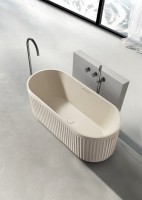 Ванна из искусственного камня AltroBagno Gianni 090213 170x75 см, отдельностоящая, овальная, на ножках, с донным клапаном, с подголовником