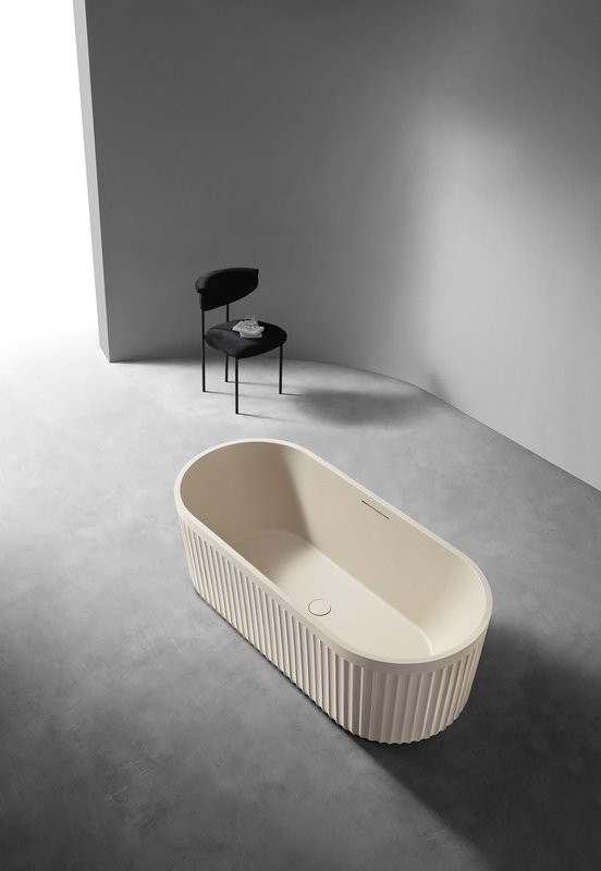 Ванна из искусственного камня AltroBagno Gianni 090213 170x75 см, отдельностоящая, овальная, на ножках, с донным клапаном, с подголовником