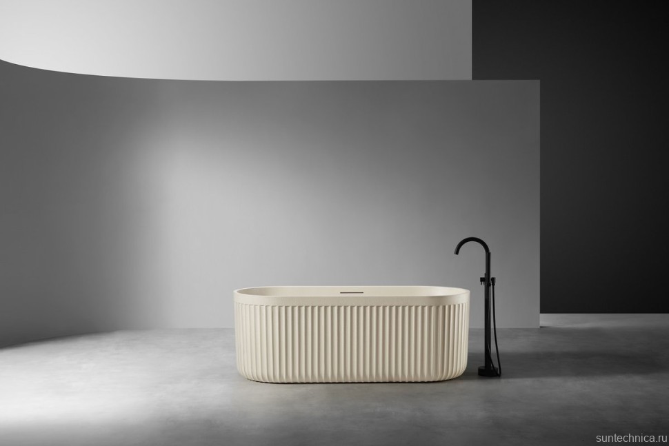 Ванна из искусственного камня AltroBagno Gianni 090213 170x75 см, отдельностоящая, овальная, на ножках, с донным клапаном, с подголовником