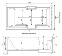 Акриловая ванна Aquanet Vega 00205556 190x100 см, пристенная, белая, с каркасом