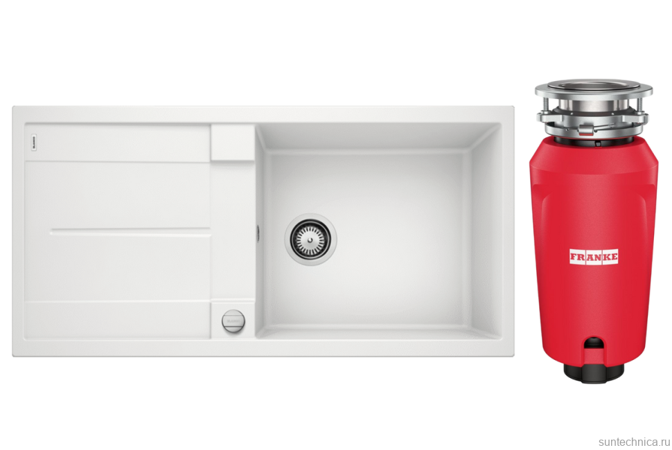 Комплект Мойка Blanco Metra XL 6S 515280 белая + Измельчитель Franke