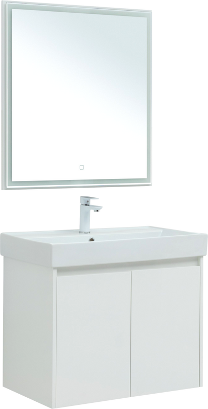 Мебель для ванной комнаты Aquanet Nova Lite 75 белый глянец, с дверками