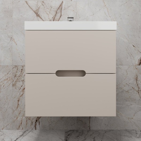 Тумба с раковиной Style Line Матис 60 подвесная, крем