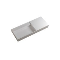 Раковина подвесная Abber Stein AS2628 120 матовая белая, прямоугольная, искусственный камень, со столешницей справа