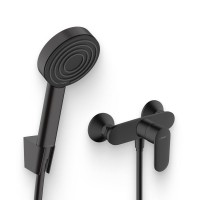 Душевой комплект Смеситель для душа Hansgrohe Vernis Blend 71640670, черный + Гарнитур Pulsify 105 1jet 24301670, 1,25, матовый черный