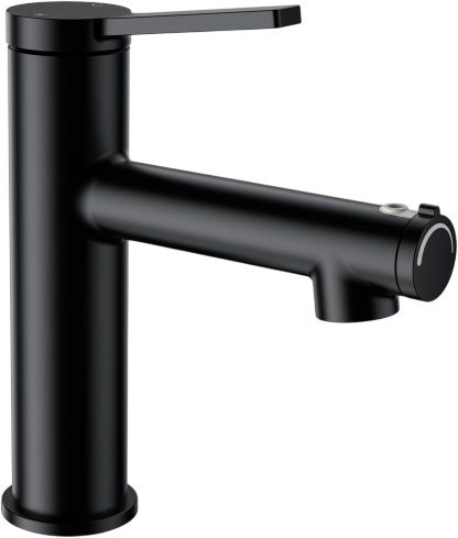 Смеситель для раковины Wonzon & Woghand WW-H1017-MB черный матовый, с функцией полоскания рта