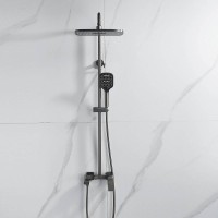 Душевая стойка Shevanik S4136T оружейная сталь