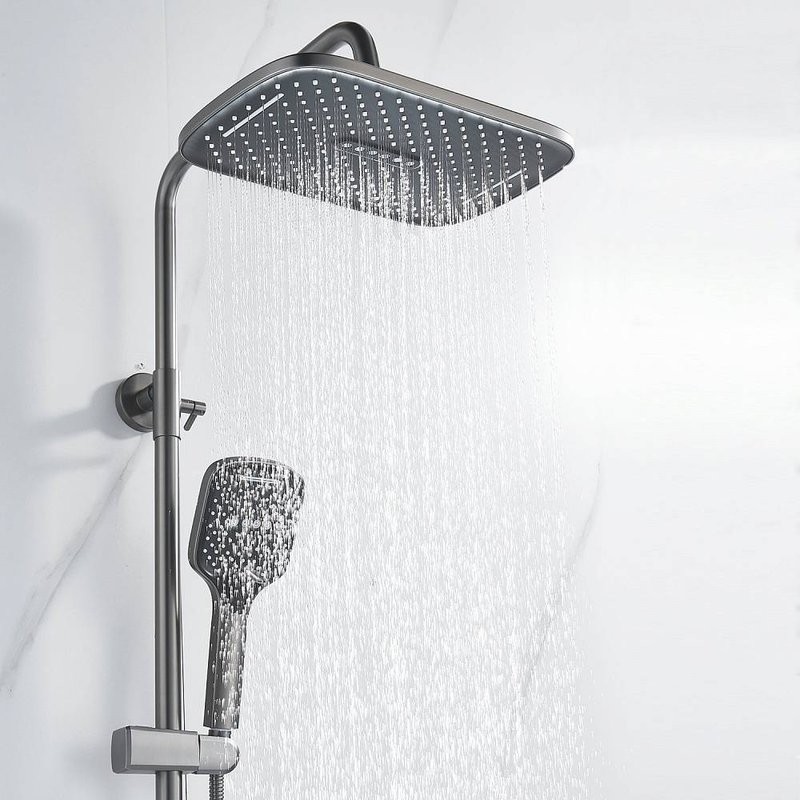 Душевая стойка Shevanik S4136T оружейная сталь